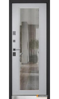 Входные двери ABWEHR с графитовым зеркалом модель Selena комплектация Megapolis MG3 (Асфальт + Серый шифер)