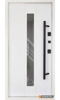 Входная дверь ABWEHR COTTAGE Ufo Black Ral 7016 + Белая уличная плёнка