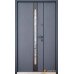 Входная дверь ABWEHR Defender 1200 Nordi Glass 506 полуторные металл покраска RAL 7021T / белый Vinorit