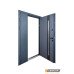 Входная дверь ABWEHR Defender 1200 Nordi Glass 506 полуторные металл покраска RAL 7021T / белый Vinorit