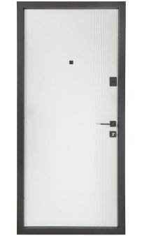 Входная дверь Булат (Цитадель) К-61 (квадро) модель172 антрацит/белый матовый гладкий