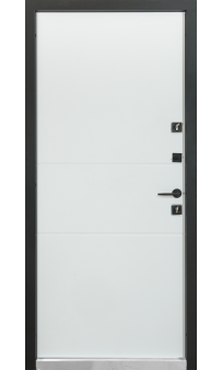 Входная уличная дверь Булат Cottage мод.703/267 Metalic Grey / Белый Атласный