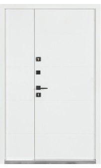 Входная уличная дверь Булат Термо House модель 703/191 - 1200 мм. Тёмный антрацит/Белый атласный