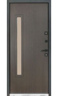 Входная уличная дверь Булат Термо House модель 705/428 Венге тёмный / Венге тёмный (со стеклопакетом)