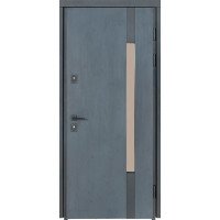 Входная уличная дверь Булат Термо House модель 705/431 Тёмный антрацит / Белый атласный (со стеклопакетом)