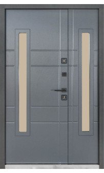 Входная уличная дверь Булат Термо House модель 706/431 - 1200 мм. Тёмный антрацит