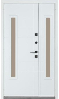 Входная уличная дверь Булат Термо House модель 706/431 - 1200 мм. Венге тёмный/Белый атласный