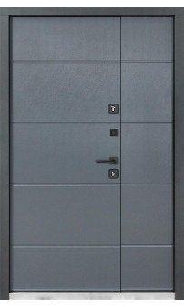 Входная уличная дверь Булат Термо House модель 703/191 - 1200 мм. Тёмный антрацит