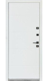 Входная уличная дверь Булат Термо House модель 703/191 Тёмный антрацит / Белый атласный