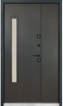 Входная уличная дверь Булат Термо House модель 705/428 - 1200 мм. Венге тёмный/Венге тёмный (со стеклопакетом)