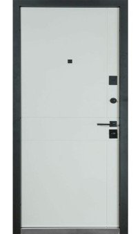 Входная дверь Булат Ультра модель 540/249 срез камня/белый матовый гладкий