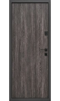 Входная дверь Форт Нокс "Гранд" матовый цинк серый 7024+молдинги / дуб немо карбон, без фрезеровки
