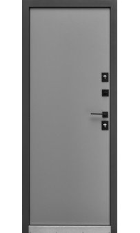 Входная дверь Форт Нокс "Троя Стрит" матовый серый 7024 (металл) + 3D трубы / шифер серый (МДФ)