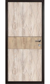 Входная дверь Magda Тип 2 Модель 604 дуб песочный/дуб янтарный