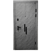 Входная дверь Портала "Дуэт Блэк" (серия Quadro Termo) Срез камня / Бетон снежный
