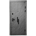 Входная дверь Портала "Дуэт Блэк" (серия Quadro Termo) Срез камня / Бетон снежный