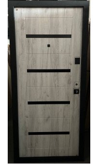 Входная дверь Портала "Глазго 2" (серия Трио) Антрацит / Дуб крафт белый