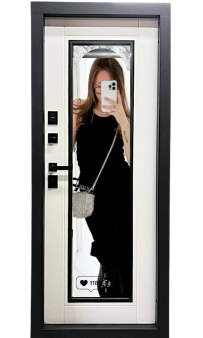 Входная дверь Портала "Вертикаль" (серия Трио) Оксид тёмный / Зеркало