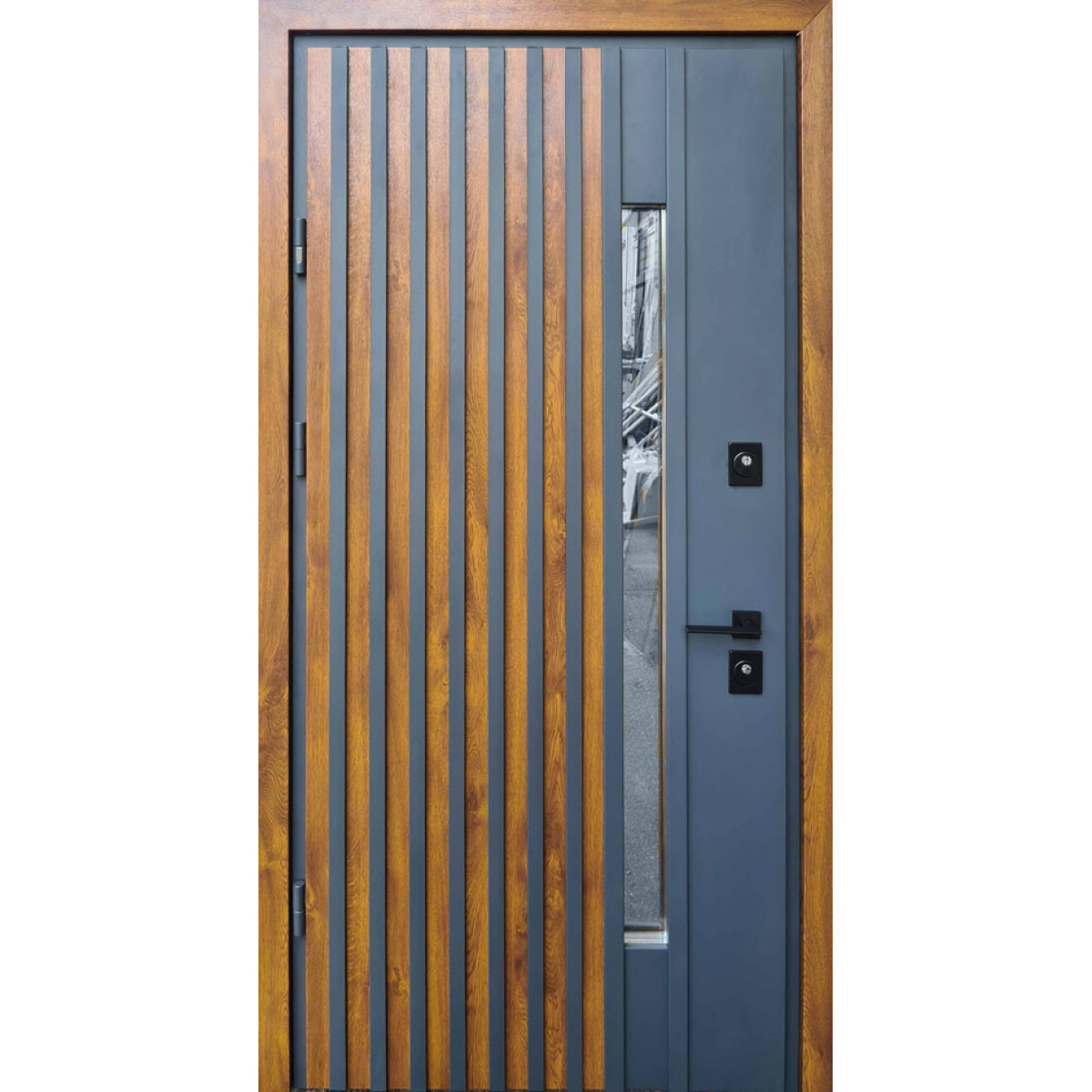 Входная дверь Proof Standart Mottura Rio-S Loft песок 7016/ Vinorit дуб золотой