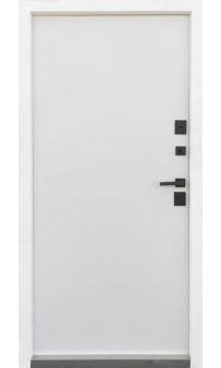 Входная дверь Qdoors Street Элегант антрацит/Гладь Vinorit белый (ЧБ)