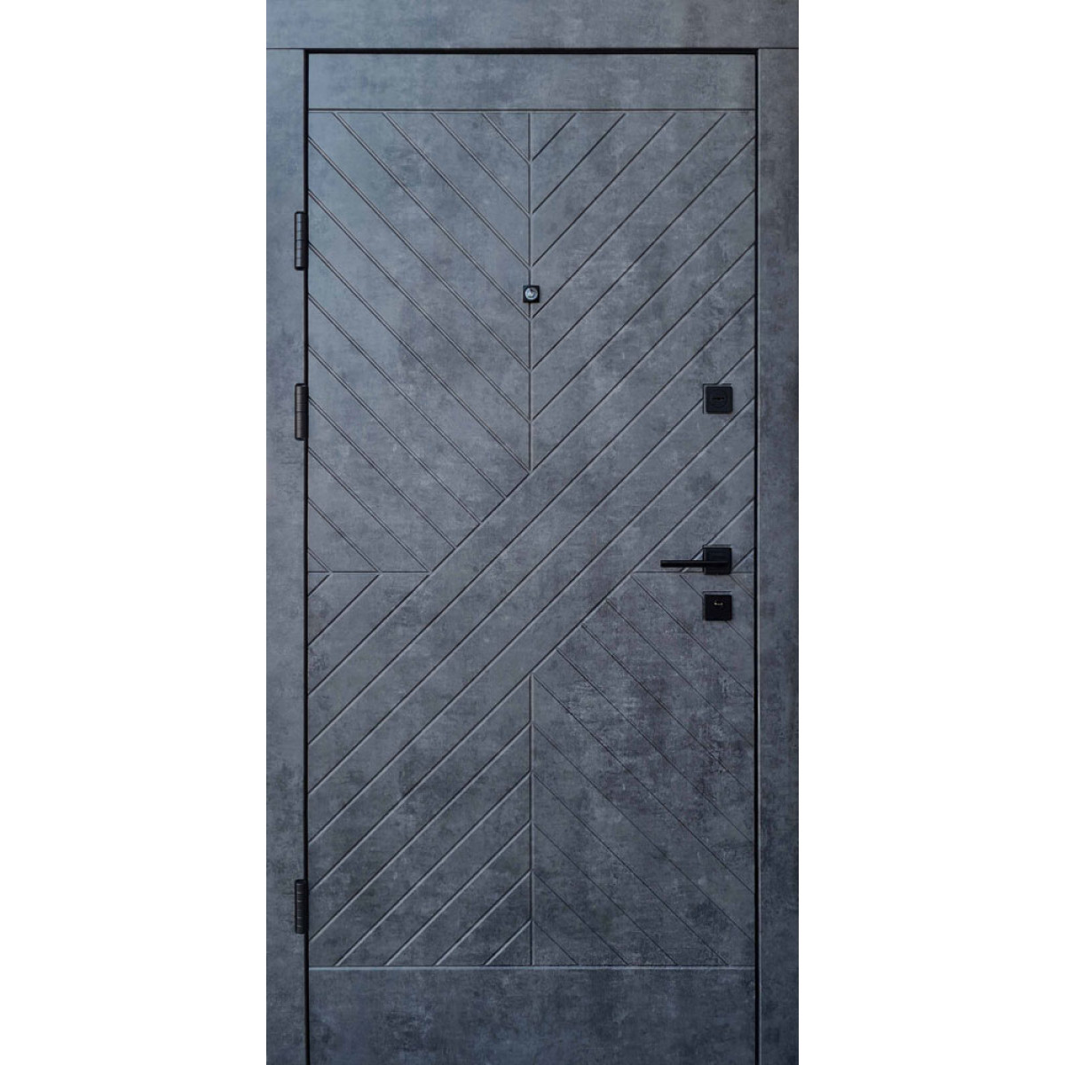 Вхідні двері QDOORS Преміум Некст мрамор темний / бетон бежевий