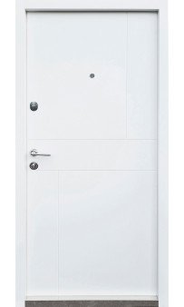 Входная дверь QDOORS Премиум Стиль-М венге серый горизонт АРТ / белое дерево
