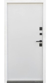 Входная дверь Qdoors Street Элегант антрацит/Гладь Vinorit белый (ЧБ)