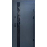 Входная дверь Qdoors Street Элегант антрацит/Гладь Vinorit белый (ЧБ)