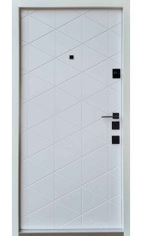 Входная дверь Qdoors Авангард Бакарди антрацит / белая эмаль (ЧБ)