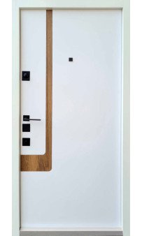 Входная дверь Qdoors Авангард Босфор-Аk  дуб артизан / белая эмаль (ЧБ)