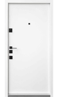 Входная дверь Qdoors Авангард Тиффани грифель структуры / софт белая эмаль (ЧБ)