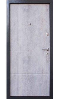 Входная дверь QDOORS Премиум Бостон-М бетон темный, вставка дуб табак /бетон светлый