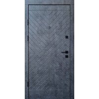 Вхідні двері QDOORS Преміум Некст мрамор темний / бетон бежевий