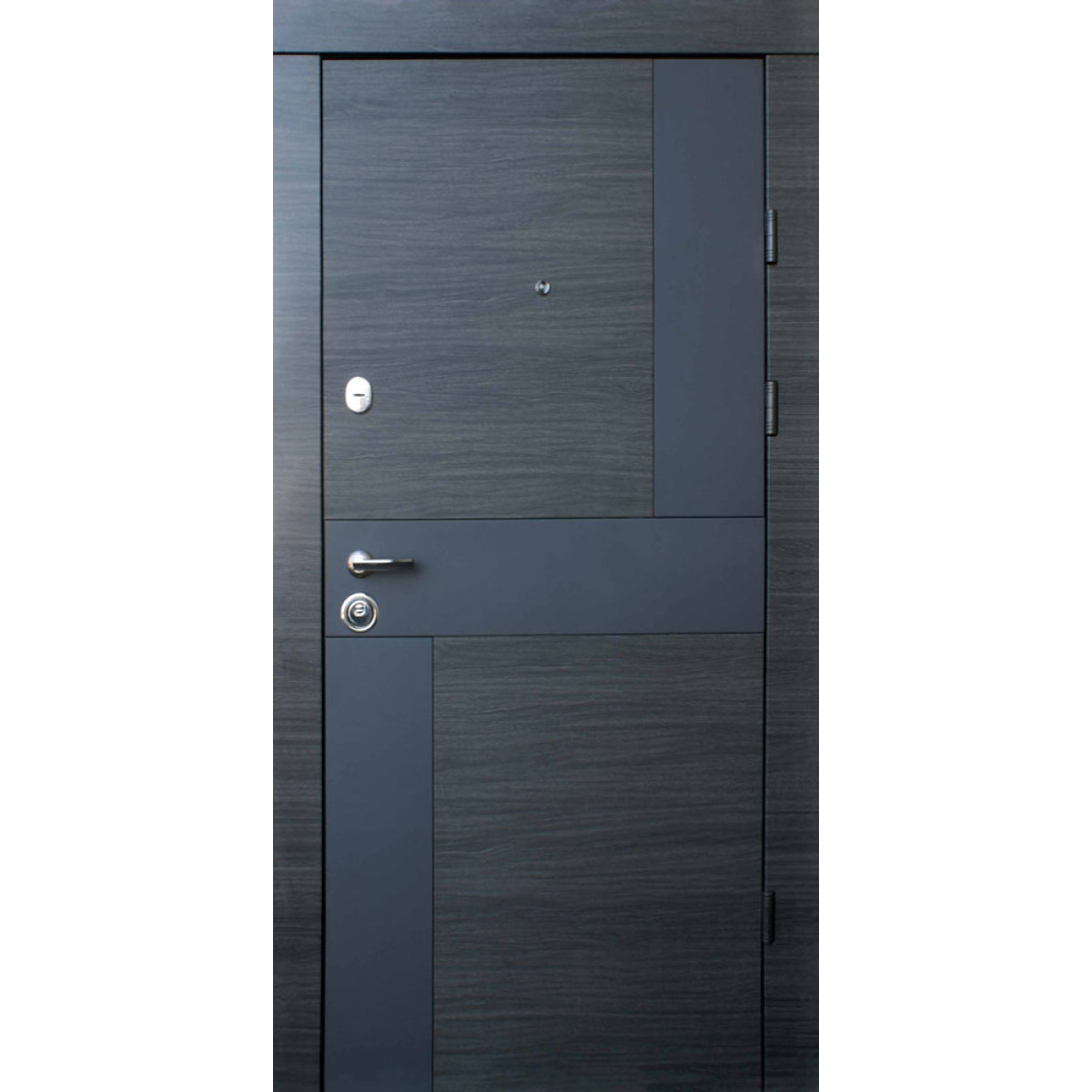 Входная дверь QDOORS Премиум Стиль-М венге серый горизонт АРТ / белое дерево