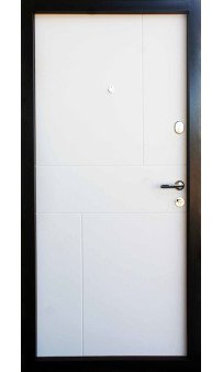 Входная дверь QDOORS Премиум Стиль-М венге серый горизонт АРТ / белое дерево