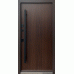 Входные двери Qdoors Street Горизонталь метал песок 8019 декор молдинг /МДФ дуб темный