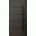 Входные двери Qdoors Street Горизонталь метал песок 8019 декор молдинг /МДФ дуб темный