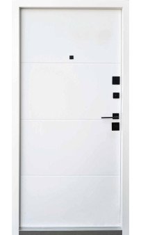 Входная дверь QDOORS Ультра Аккорд-Ac дуб табак белое дерево (ЧБ)