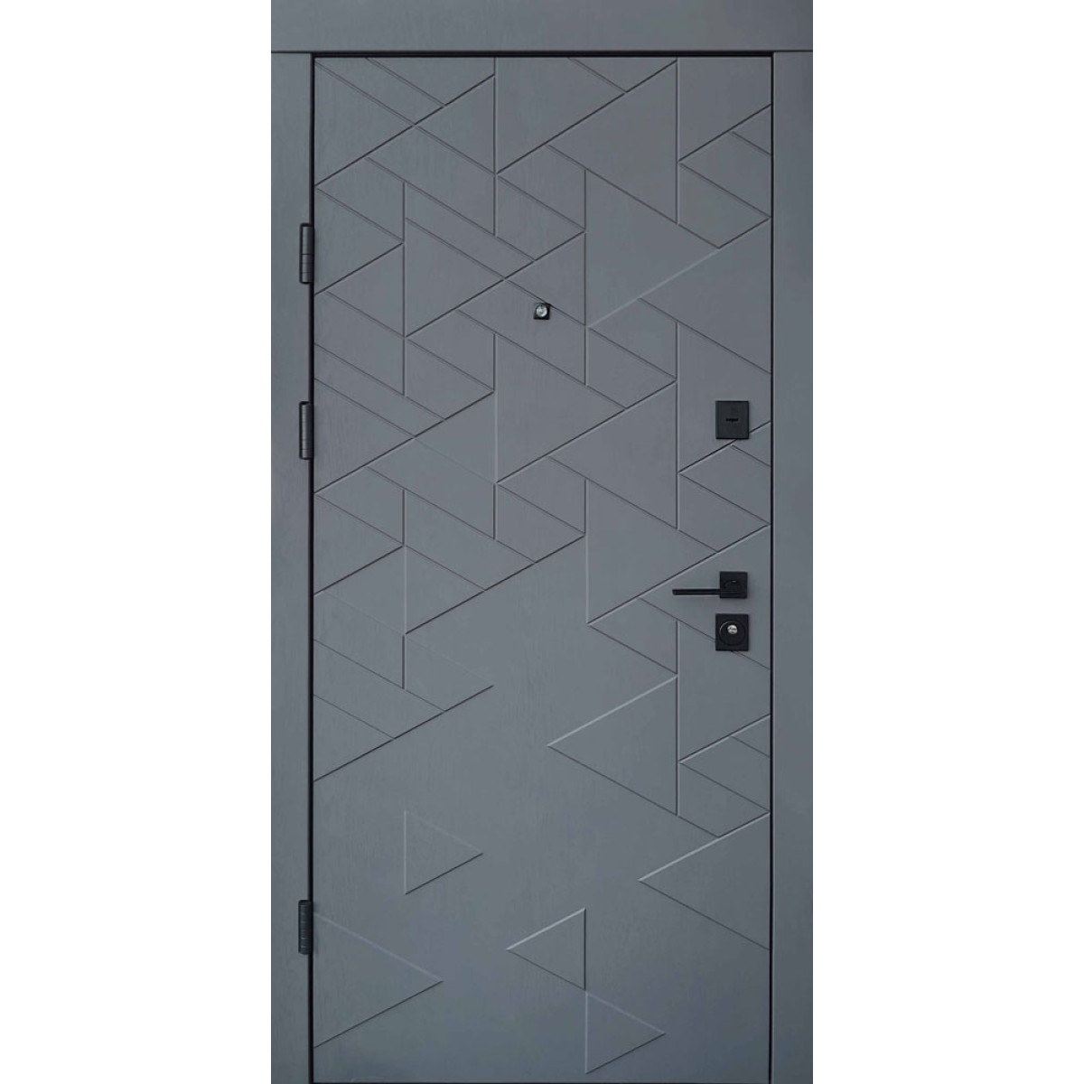 Входная дверь QDOORS Ультра Фрост грифель структуры софт / белое дерево (ЧБ) Входная дверь QDOORS Ультра Фрост грифель структуры софт / белое дерево (ЧБ)