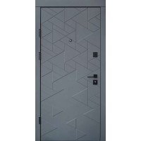 Вхідні двері QDOORS Ультра Фрост грифель структури софт / біле дерево (ЧБ)