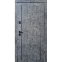 Вхідні двері QDOORS Ультра Міроу мрамор темний / біла емаль + дзеркало
