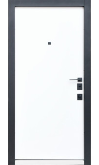 Входные двери BEREZ Lux Premium Mottura Bordo бронзовий браш, доповнення Софт Блек/ ПВХ білий сатин