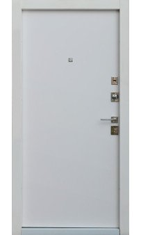 Входная дверь BEREZ Lux Porte мрамор темный/ ПВХ белый сатин