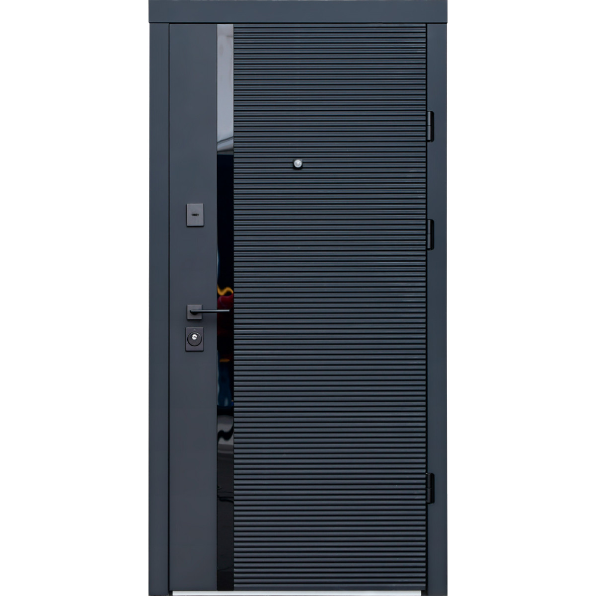 Входная дверь Straj LUX 4к Fusion Vertical софт блэк / белая эмаль