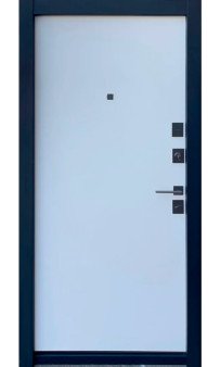 Входная дверь Straj LUX 4к Fusion Vertical софт блэк / белая эмаль