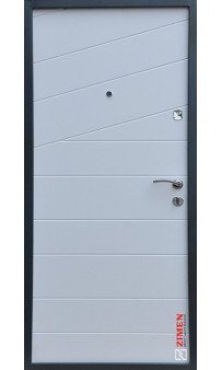 Входная дверь ZIMEN К2 Line Антрацит/Белая шагрень 