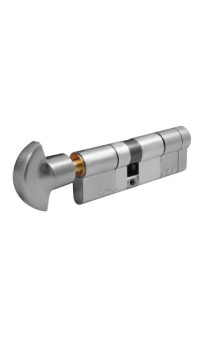 Цилиндр Securemme 361PCS4040115 K64 40/40 мм 5кл +1 монтажный ключ/ручка матовый хром