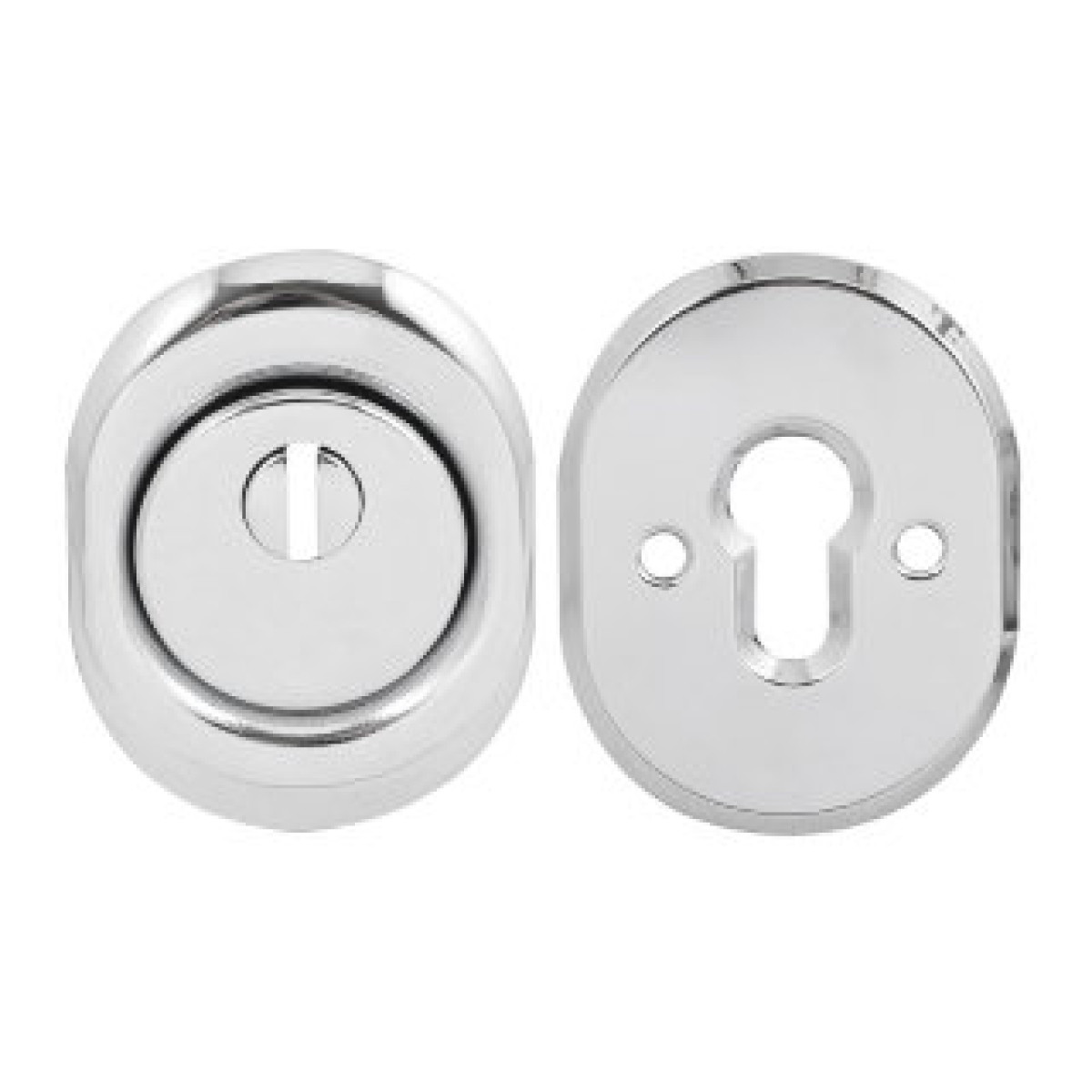 Комплект броненакладки Protect 14mm c кільцем овальна CP хром (прошивні)